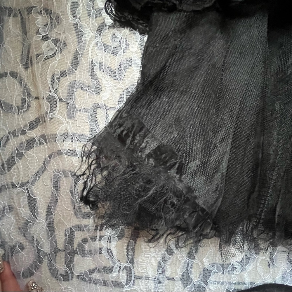 Goth Layered y2k Black Lace Maxi Skirt - Picture 6 of 6